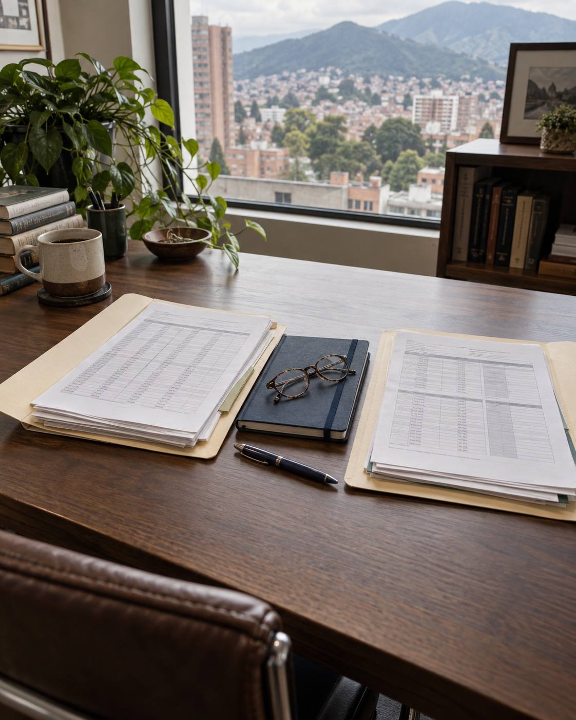 Escena ilustrativa: dos carpetas separadas con registros de aportes sobre una mesa de trabajo